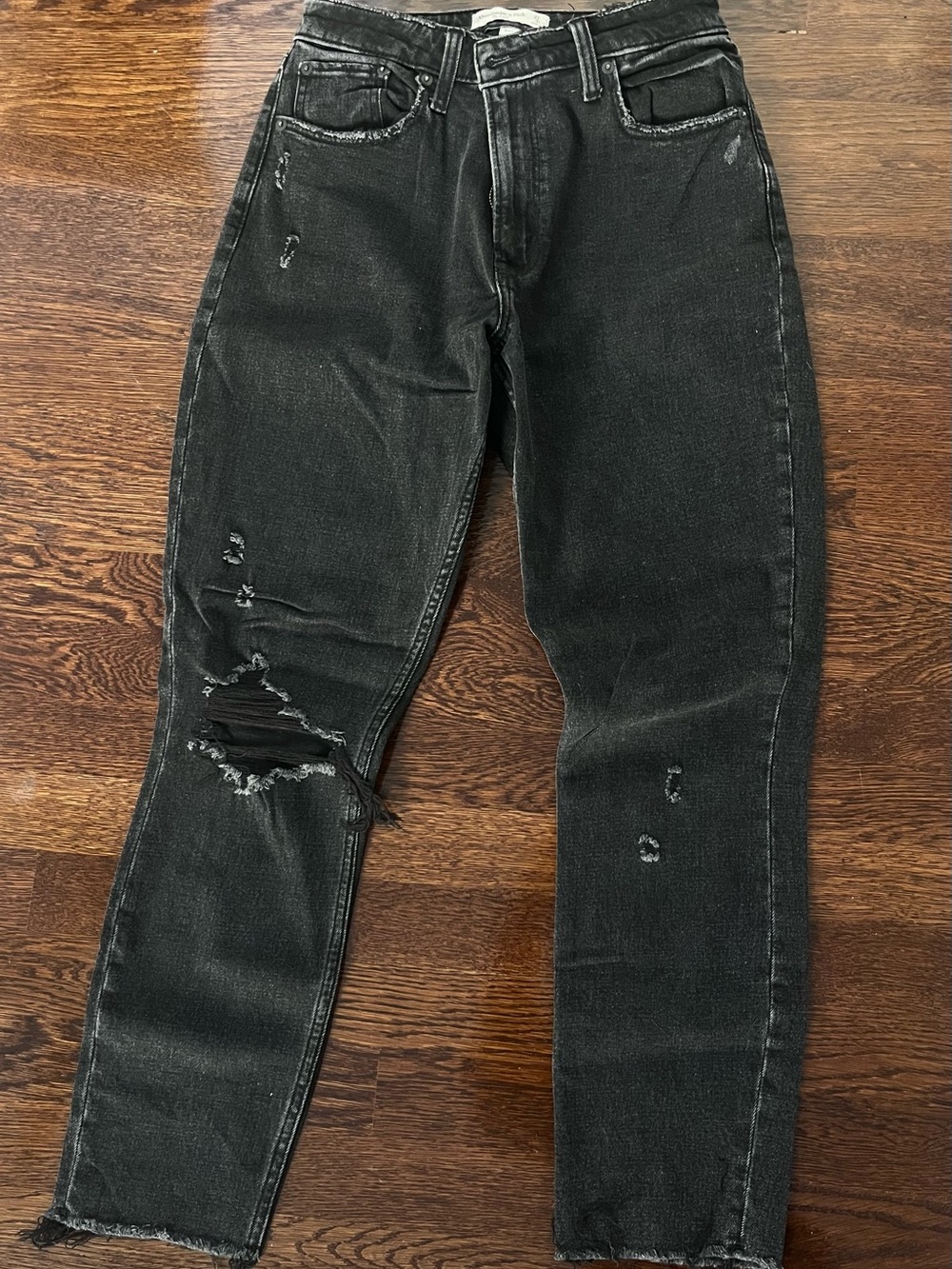 Abercrombie & Fitch Black Slim Distressed Jeans